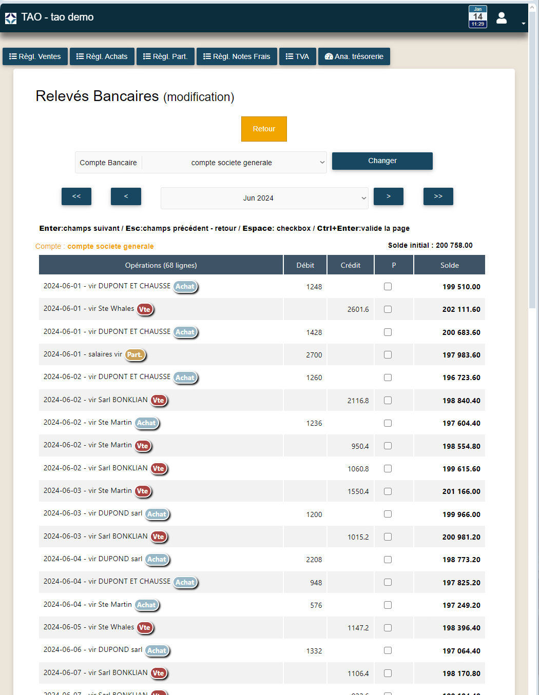 pointage des relevs bancaires